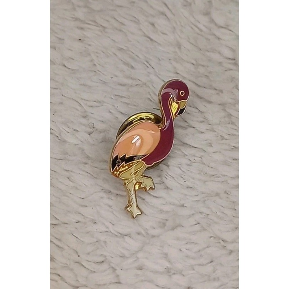 Vintage Pink Flamingo Lapel‎ Pin Small Cute Flamingo Hat Pin Collectable Badge